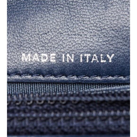 Chanel Blue Camellia Embossed Lambskin Leather L Flap Wallet - Picture 10 of 11